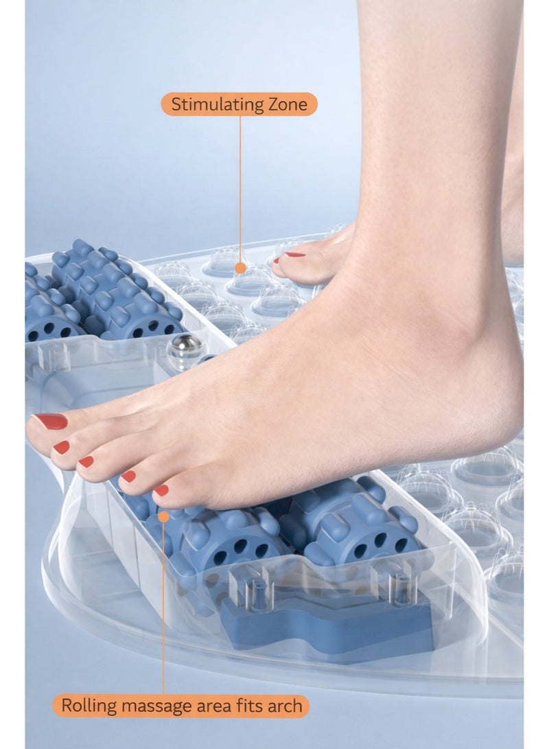 سجادة تدليك القدم بالضغط مع عجلات + جوارب انعكاسية مجانية، مدلك غير كهربائي لنقاط الضغط بالقدم للاسترخاء في المنزل - Image 5